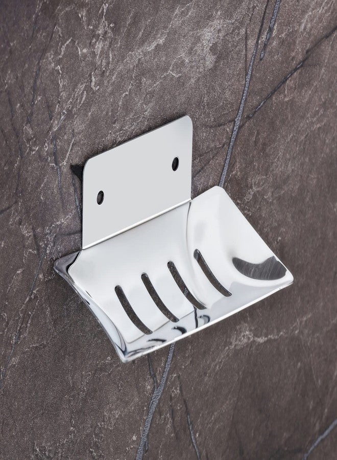 iSTAR Stainless Steel Chrome Finish Square Soap Dish Holder for Bathroom Soap Case for Home (Pack of 1) - Image 1